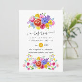 Floral Spain Fiesta Wedding Save The Date (Staand voorkant)