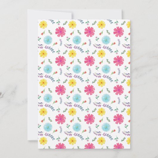 Floral Spain Fiesta Wedding Save The Date (Achterkant)