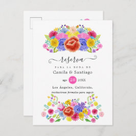 Floral Spain Fiesta Wedding Save the Date Aankondigingskaart