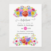 Floral Spain Fiesta Wedding Save the Date Aankondigingskaart (Voorkant)