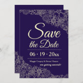 Floral sparen de Aankondiging van de Datum (Voorkant / Achterkant)