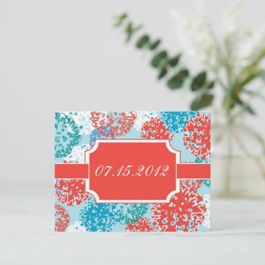 Floral sparen de Aankondiging van de Datum (Staand voorkant)