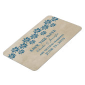 Floral  sparen de Datum Magnet, Blauw Magneet (Linkerzijde)