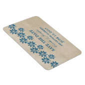 Floral  sparen de Datum Magnet, Blauw Magneet (Rechterzijde)