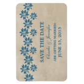 Floral  sparen de Datum Magnet, Blauw Magneet (Verticaal)