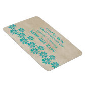 Floral  sparen de Datum Magnet, Blauwgroen Magneet (Rechterzijde)