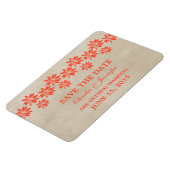 Floral  sparen de Datum Magnet, Oranje Magneet (Linkerzijde)