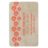 Floral  sparen de Datum Magnet, Oranje Magneet (Verticaal)