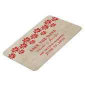 Floral  sparen de Datum Magnet, Rood Magneet (Linkerzijde)