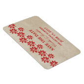 Floral  sparen de Datum Magnet, Rood Magneet (Rechterzijde)