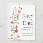 Floral sparen de Datum Uitnodiging (Voorkant)