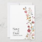 Floral sparen de Datum Uitnodiging (Achterkant)