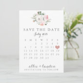Floral sparen de DatumKalender Save The Date (Staand voorkant)