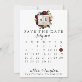 Floral sparen de DatumKalender Save The Date
