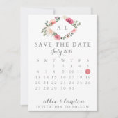 Floral sparen de DatumKalender Save The Date (Voorkant)