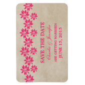 Floral  Sparen de Magnet van de Datum, Roze Magneet (Verticaal)