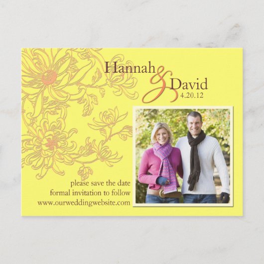 Floral sparen het Briefkaart van de Datum (Voorkant)