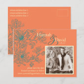 Floral sparen het Briefkaart van de Datum (Voorkant / Achterkant)