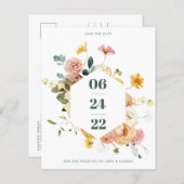 Floral sparen het Briefkaart van de Datum | Sutton (Voorkant / Achterkant)