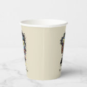 Floral Sparking African American Woman Papieren Bekers (Rechts)