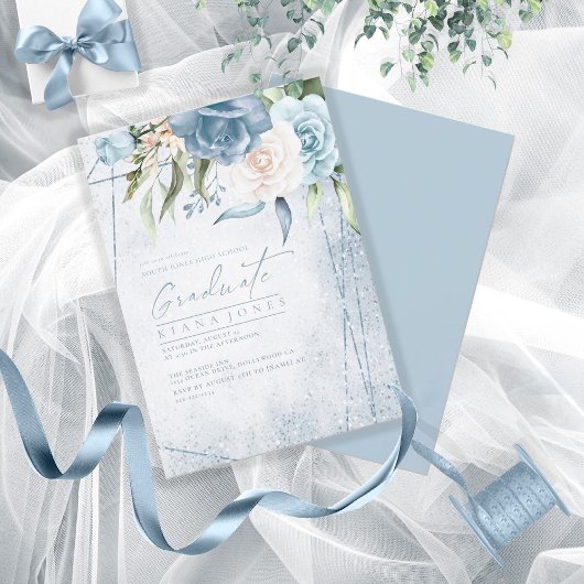 Floral Sparkles Afstuderen Blue ID889