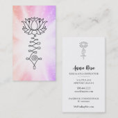 *~* Floral Sparkles Lotus Reiki Healing Energy Visitekaartje (Voorkant / Achterkant)