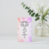 *~* Floral Sparkles Lotus Reiki Healing Energy Visitekaartje (Staand voorkant)