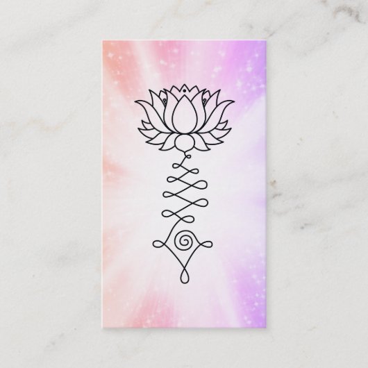 *~* Floral Sparkles Lotus Reiki Healing Energy Visitekaartje (Voorkant)