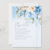 Floral Sparkles Sweet Sixteen Blue ID912 (Voorkant)