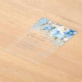 Floral Sparkles Sweet Sixteen Blue ID912 Acryl Uitnodigingen (Laagn)
