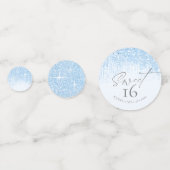 Floral Sparkles Sweet Sixteen Blue ID912 Confetti (Achterkanten)