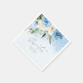 Floral Sparkles Sweet Sixteen Blue ID912 Servet (Hoek)