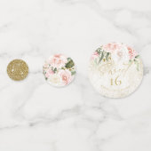 Floral Sparkles Sweet Sixteen Gold ID912 Confetti (Voorkanten)