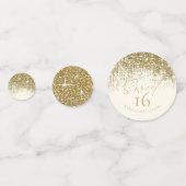 Floral Sparkles Sweet Sixteen Gold ID912 Confetti (Achterkanten)