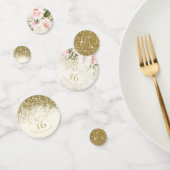 Floral Sparkles Sweet Sixteen Gold ID912 Confetti (Groep)