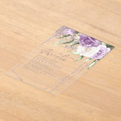 Floral Sparkles Sweet Sixteen Mauve ID912 Acryl Uitnodigingen (Laagn)