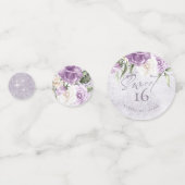 Floral Sparkles Sweet Sixteen Mauve ID912 Confetti (Voorkanten)