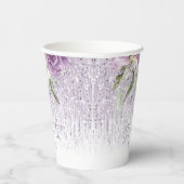 Floral Sparkles Sweet Sixteen Mauve ID912 Papieren Bekers (Rechts)