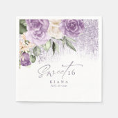 Floral Sparkles Sweet Sixteen Mauve ID912 Servet (Voorkant)