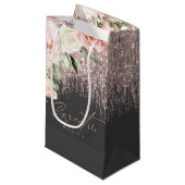 Floral Sparkles Sweet Sixteen Roos Gold/Blk ID912 Klein Cadeauzakje (Voorkant Gekanteld)