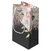 Floral Sparkles Sweet Sixteen Roos Gold/Blk ID912 Klein Cadeauzakje (Achterkant Gekanteld)