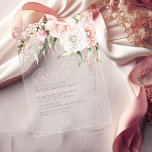Floral Sparkles Sweet Sixteen Roos Gold ID912 Acryl Uitnodigingen<br><div class="desc">Een handgeschreven, kenmerkend lettertype gecombineerd met geometrische lijsten, sprankelende achtergronden en weelderige bloemen worden in dit Sweet Sixteen-collectie gebruikt om een warme en intieme toon voor uw evenement te zetten. De doorzichtige acryluitnodiging die hier wordt getoond, met zijn hoekbloemige arrangement in trendy blush roze en crème met coördinerende rozen gouden...</div>