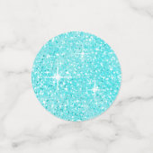 Floral Sparkles Sweet Sixteen Teal ID912 Confetti (Kleine voorkant)