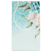 Floral Sparkles Sweet Sixteen Teal ID912 Klein Cadeauzakje (Achterkant)