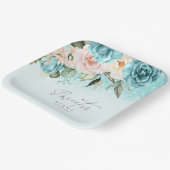 Floral Sparkles Sweet Sixteen Teal ID912 Papieren Bordje (Gebogen)
