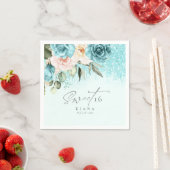 Floral Sparkles Sweet Sixteen Teal ID912 Servet (Insitu)