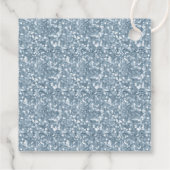 Floral Sparkles Wedding Date Dusty Blue ID889 Bedankjes Labels (Achterkant)