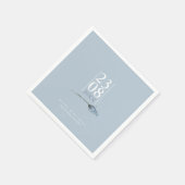 Floral Sparkles Wedding Date Dusty Blue ID889 Servet (Hoek)