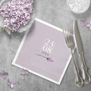 Floral Sparkles Wedding Date Mauve ID889 Napkins Servet