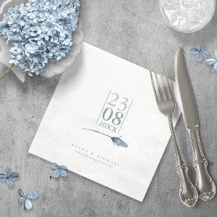 Floral Sparkles Wedding Date White/Blue ID889 Servet